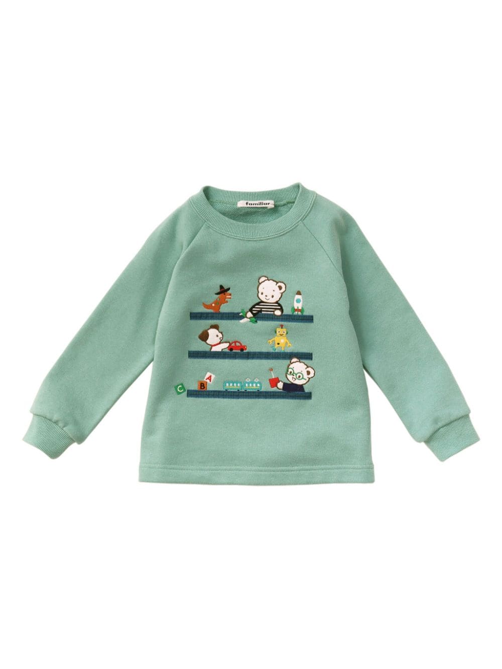 Shop Familiar Graphic-print Cotton Sweatshirt In Green