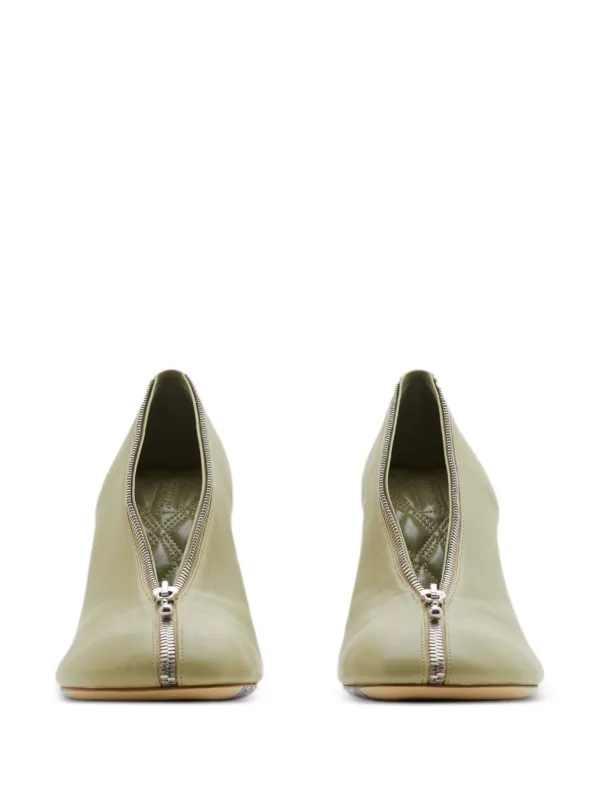 Burberry Baby Zip 100mm Leather Pumps | Green | FARFETCH