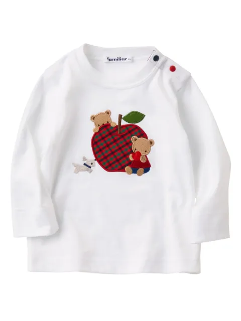 familiar playera con detalle de apliques
