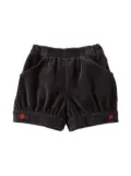 familiar logo-embroidered corduroy shorts - Grey