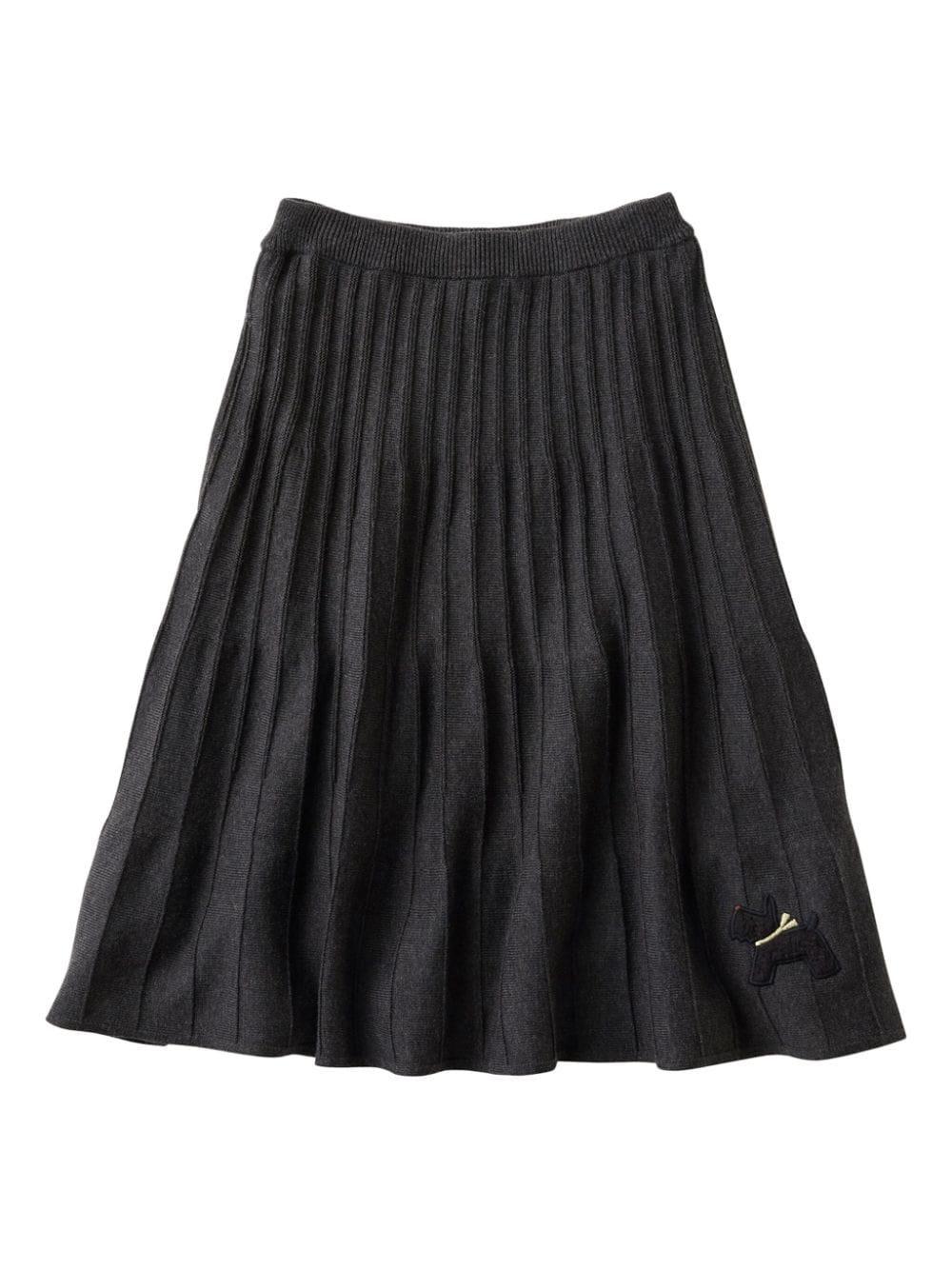 Familiar Kids' Dog-appliquéd Knitted Skirt In Black