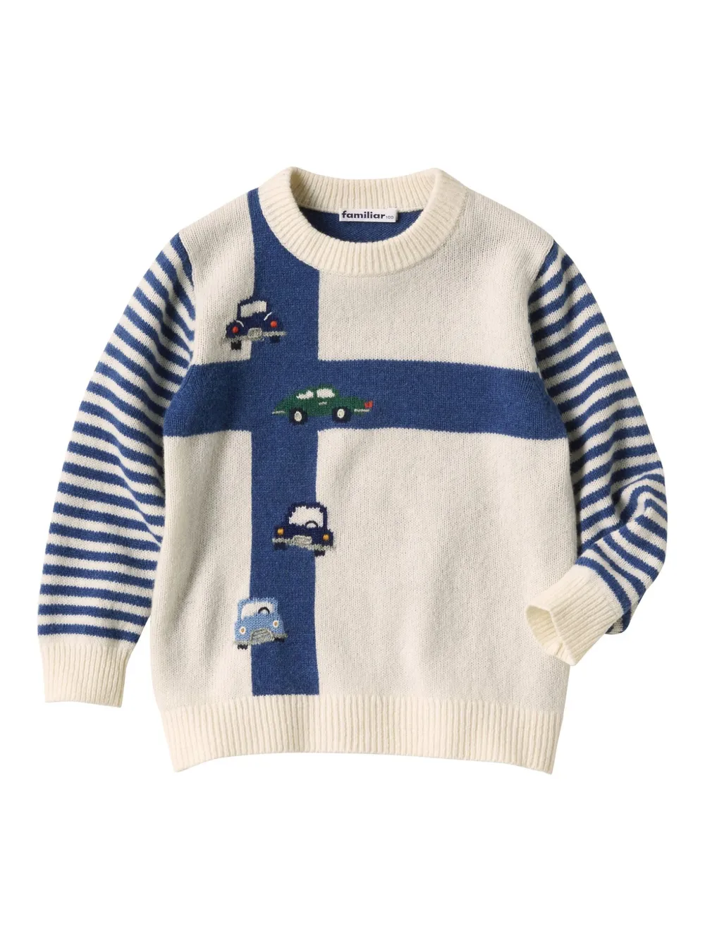 Familiar Intarsia trui Beige
