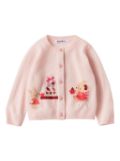 Familiar intarsia-knit wool cardigan - Pink