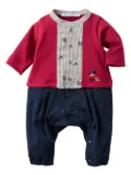 familiar appliquéd cotton-blend romper - Red