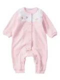 familiar embroidered-motif cotton-blend body - Pink