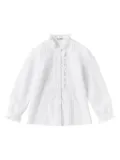 familiar ruffled long-sleeve blouse - White