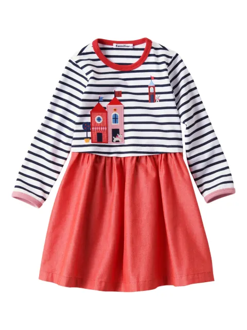 familiar vestido con rayas estampadas