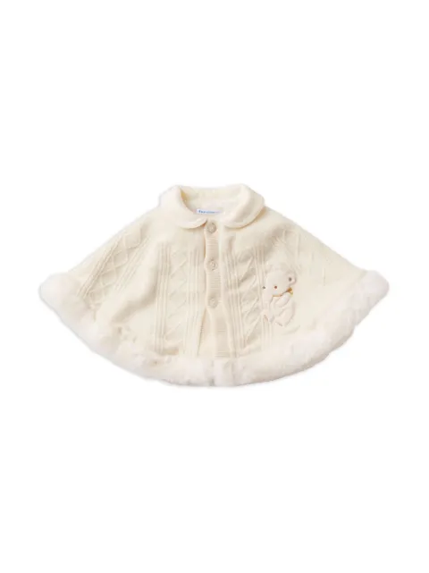 familiar bear-embroidered wool cape