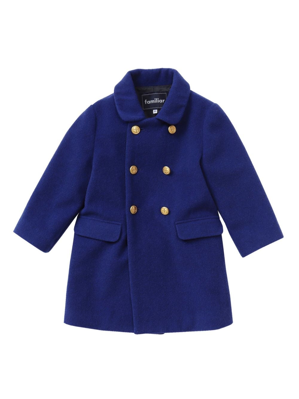 Familiar Kids' Double-breasted Wool-blend Coat In Blue