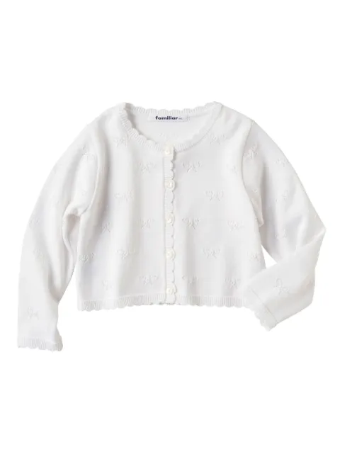 familiar scalloped pointelle-knit cardigan