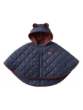 familiar detachable-hood quilted cape - Blue