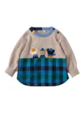 familiar checkered cotton sweatshirt - Neutrals