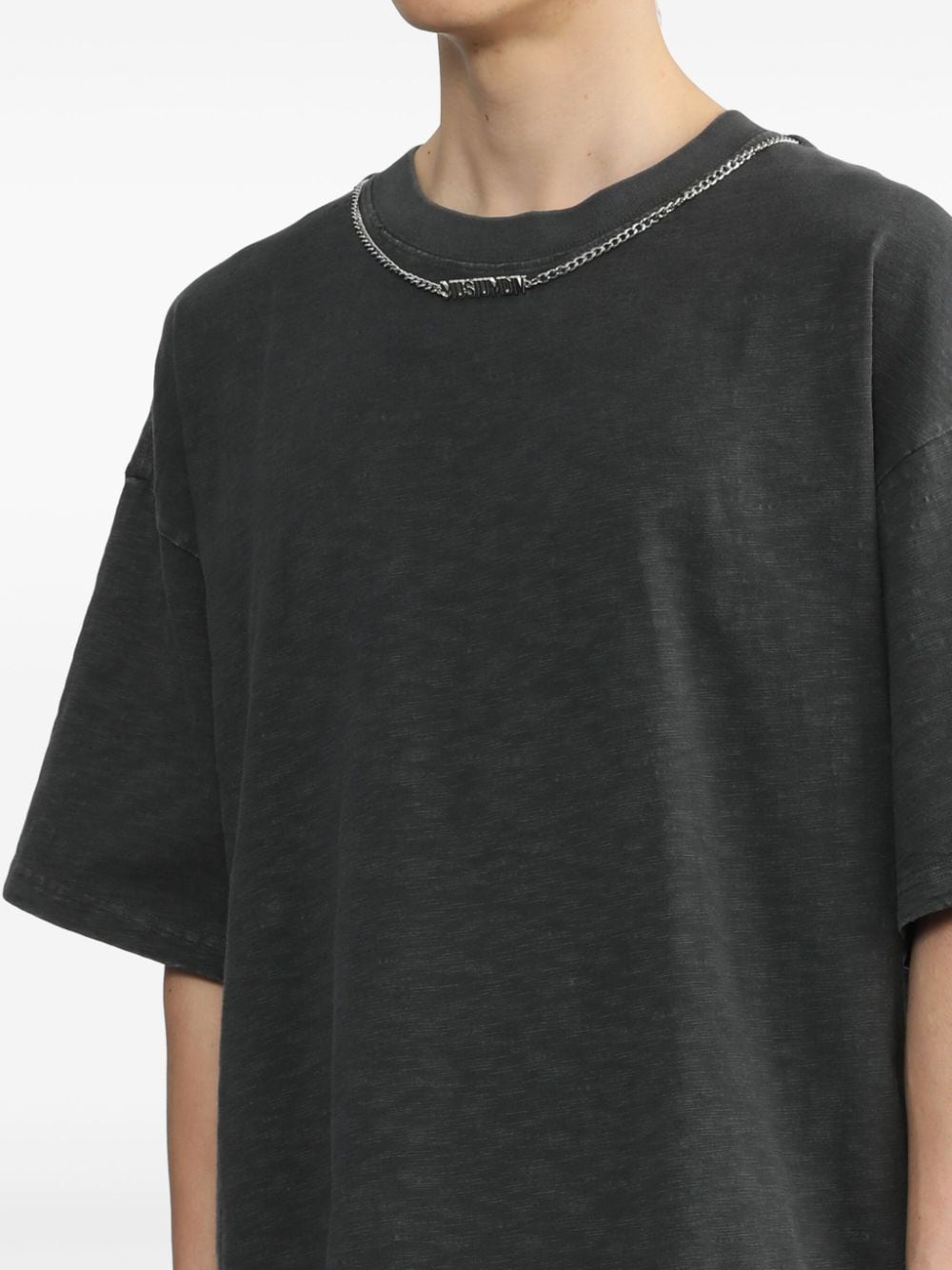 Shop Musium Div. Logo-chain Cotton T-shirt In Black