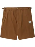izzue logo-patch cotton shorts - Brown
