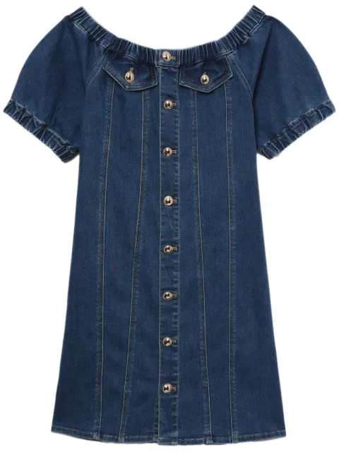 b+ab off-shoulder denim mini dress