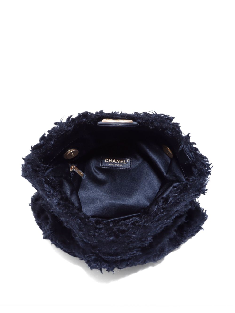 Pre-owned Chanel 2017 Faux-fur Shoulder Bag In Black