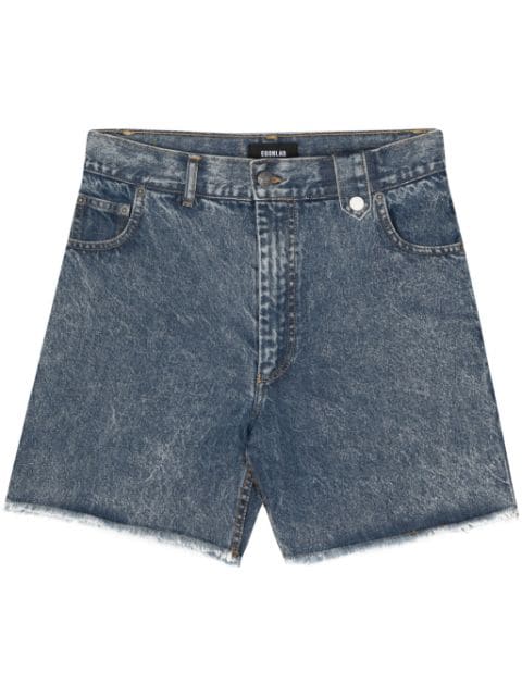 EGONlab. acid-wash denim shorts