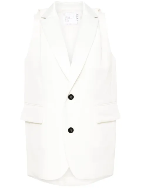 sacai pleat-detailing waistcoat