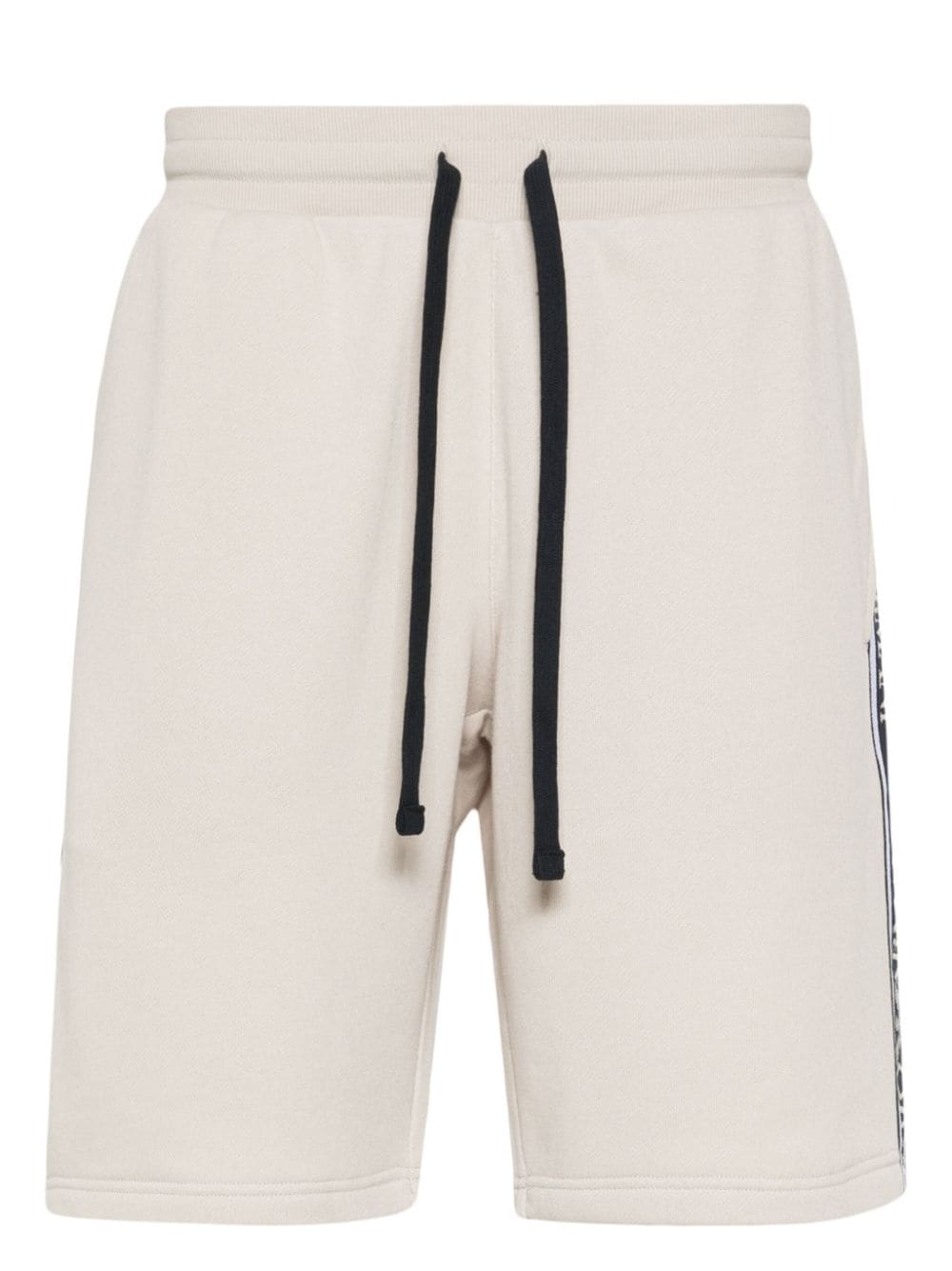 Emporio Armani Logo-tape Jersey Shorts In Neutrals