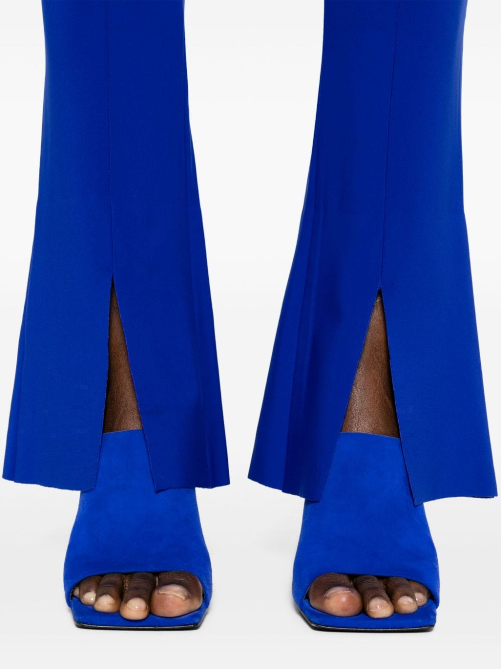 Shop Norma Kamali Spat Bootcut Leggings In Blue