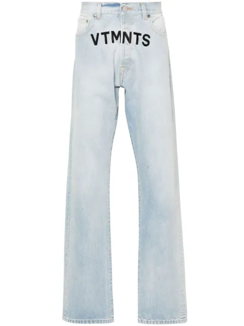 VTMNTS logo-embroidered cotton jeans