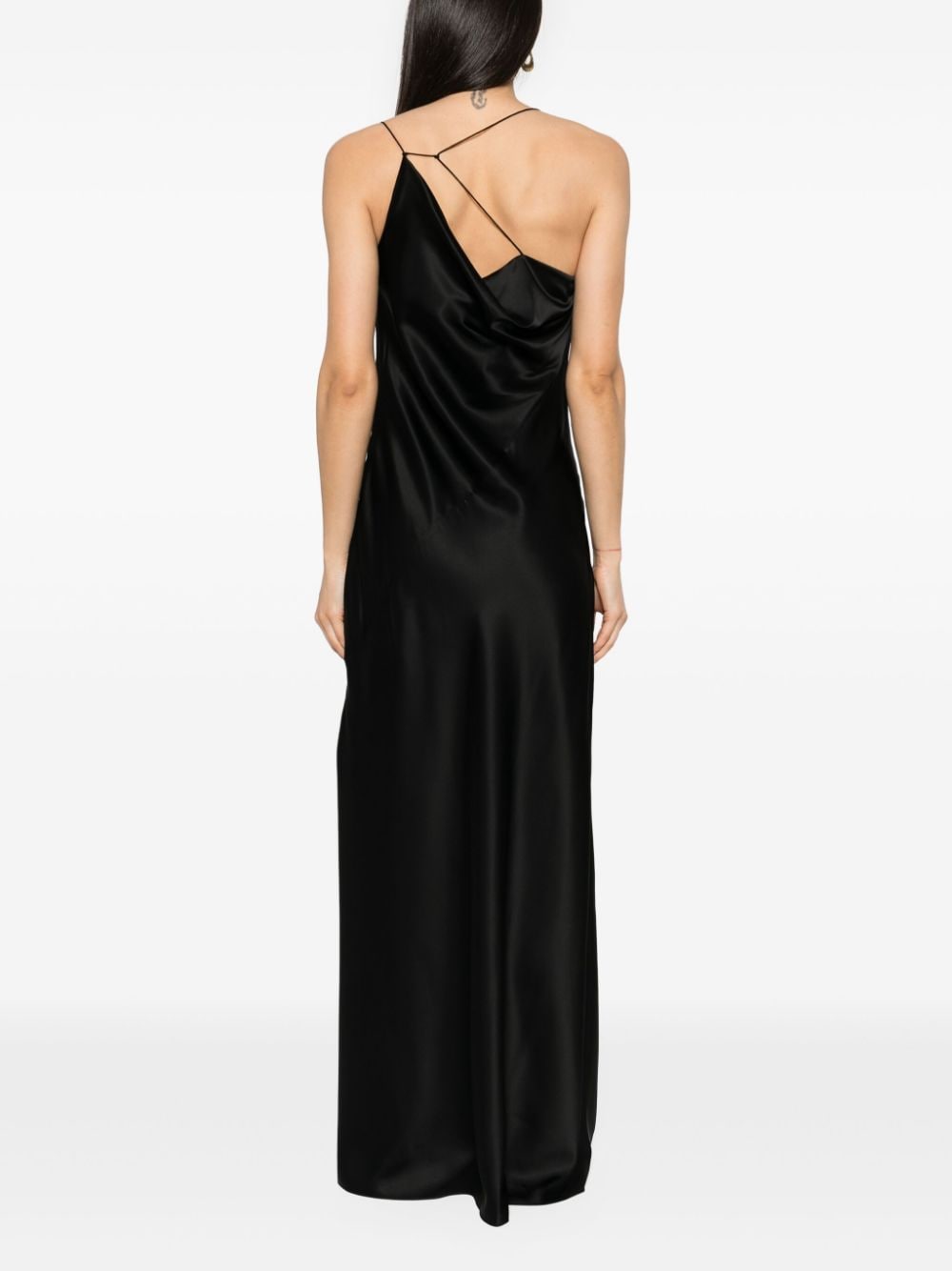 Shop Calvin Klein Satin Maxi Dress In Black