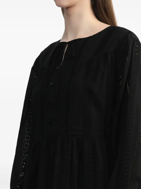 b+ab lace-detail Cotton Smock Dress | Black | FARFETCH