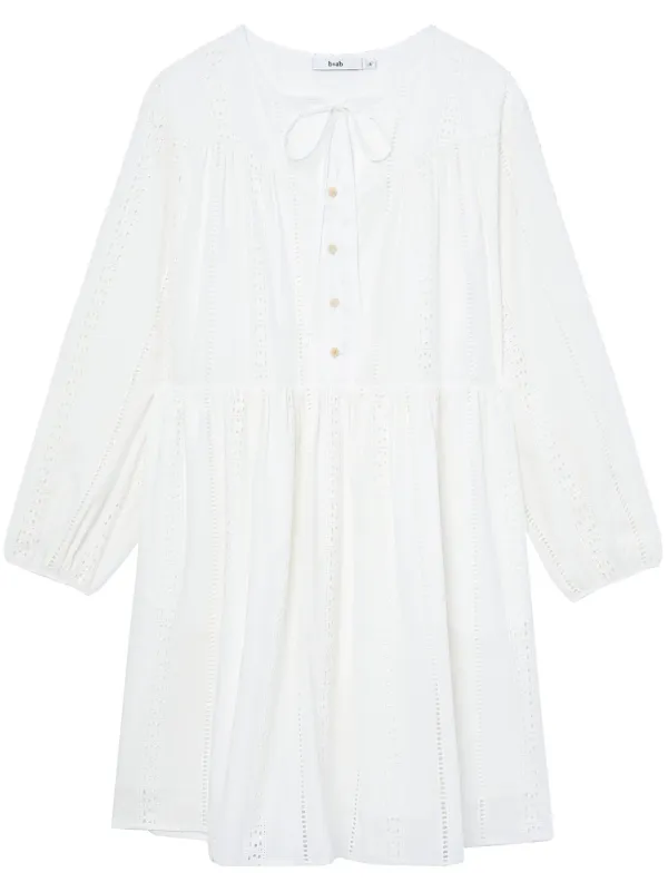 b ab Broderie Anglaise long sleeved Shift Dress White FARFETCH IN