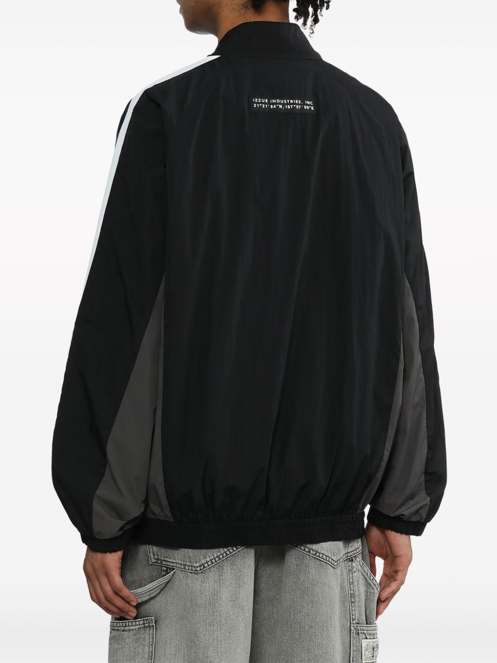 Shop Izzue Colour-block Track Jacket In Black