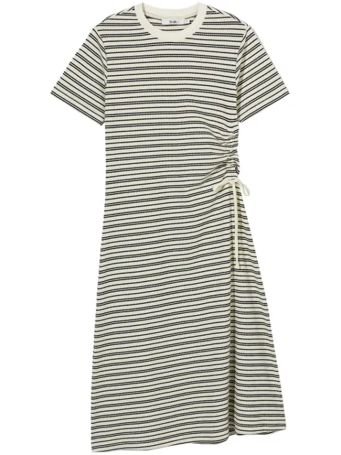 b+ab drawstring detail striped midi dress