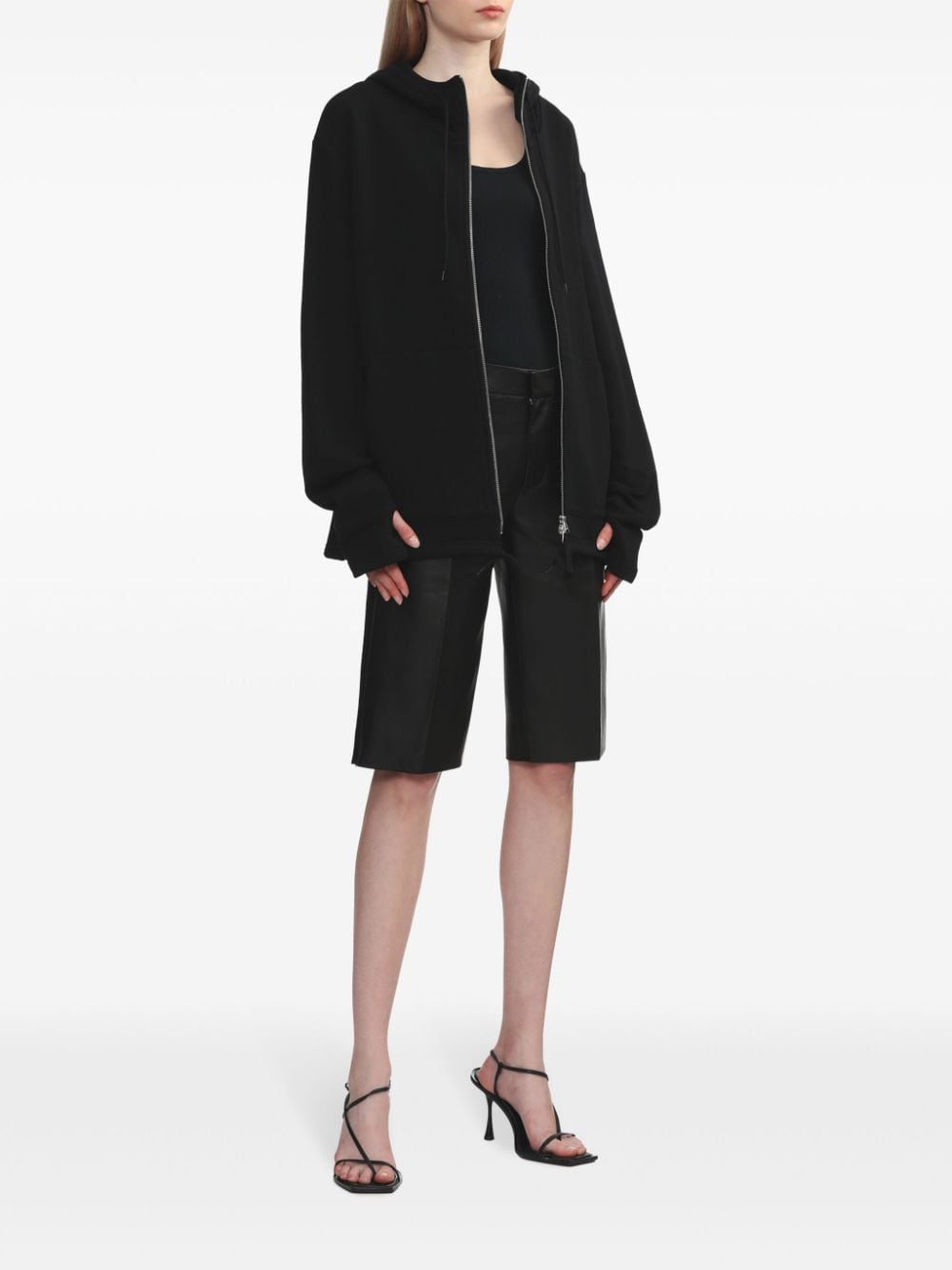 Shop Helmut Lang Long-sleeve Cotton Hoodie In Black
