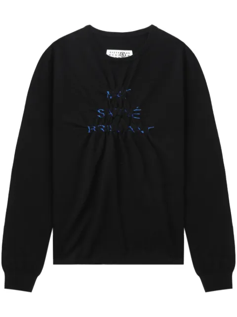 MM6 Maison Margiela slogan-print gathered sweatshirt