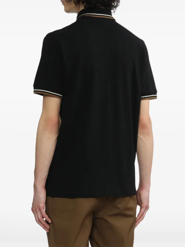 Fred Perry M12 Twin Tipped cotton-piqué Polo Shirt | Black