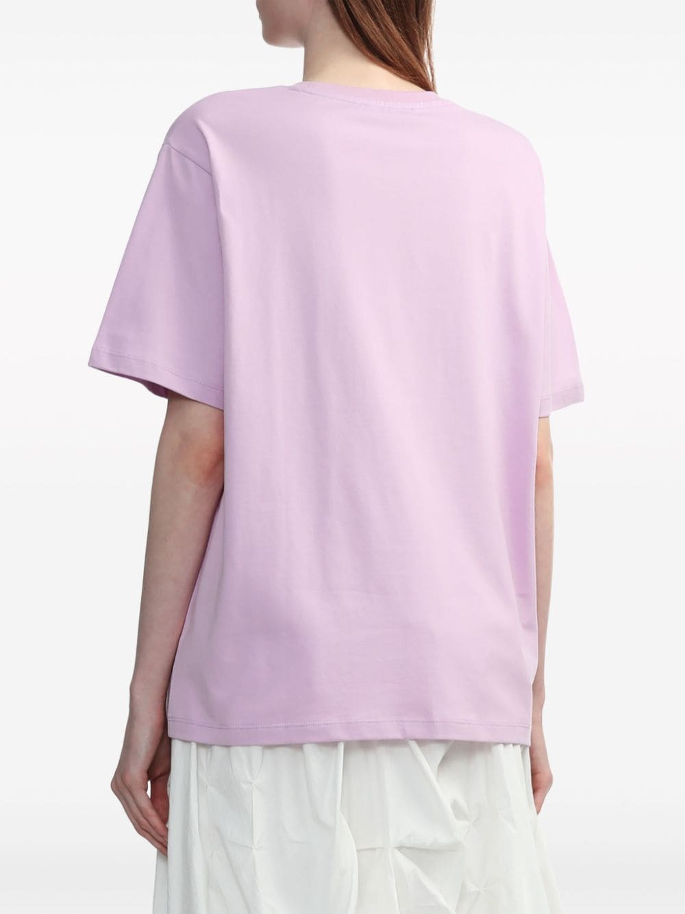 Shop B+ab Pearl-chain Floral-print T-shirt In Purple