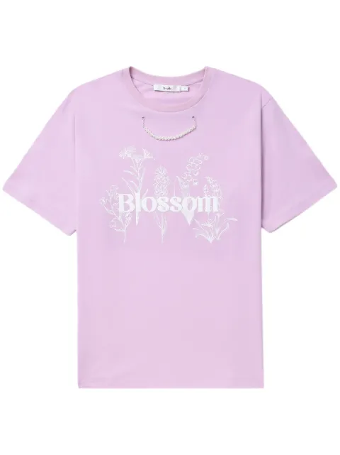 b+ab pearl-chain floral-print T-shirt