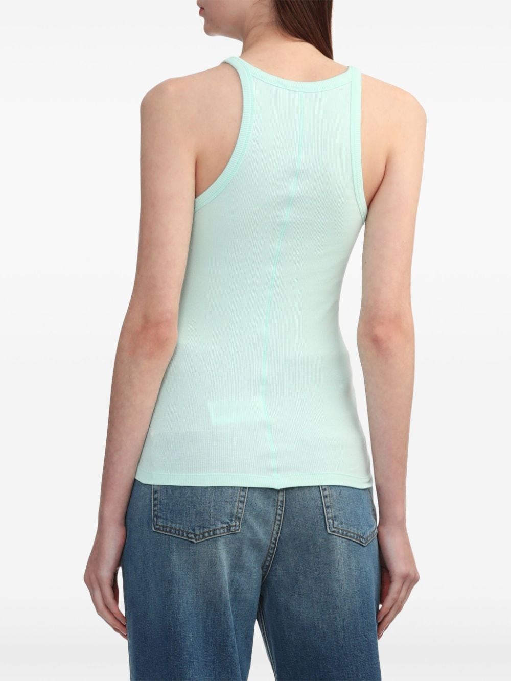 Shop Iro Palisso Ribbed Tank Top In Green