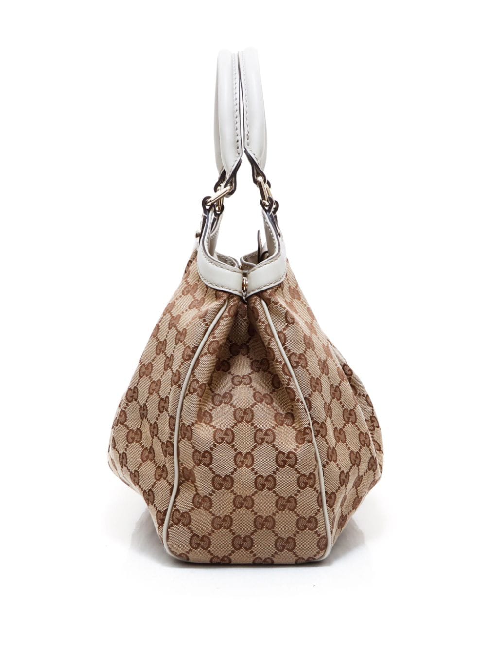 Pre-owned Gucci Sukey Gg 帆布手提包 In Brown