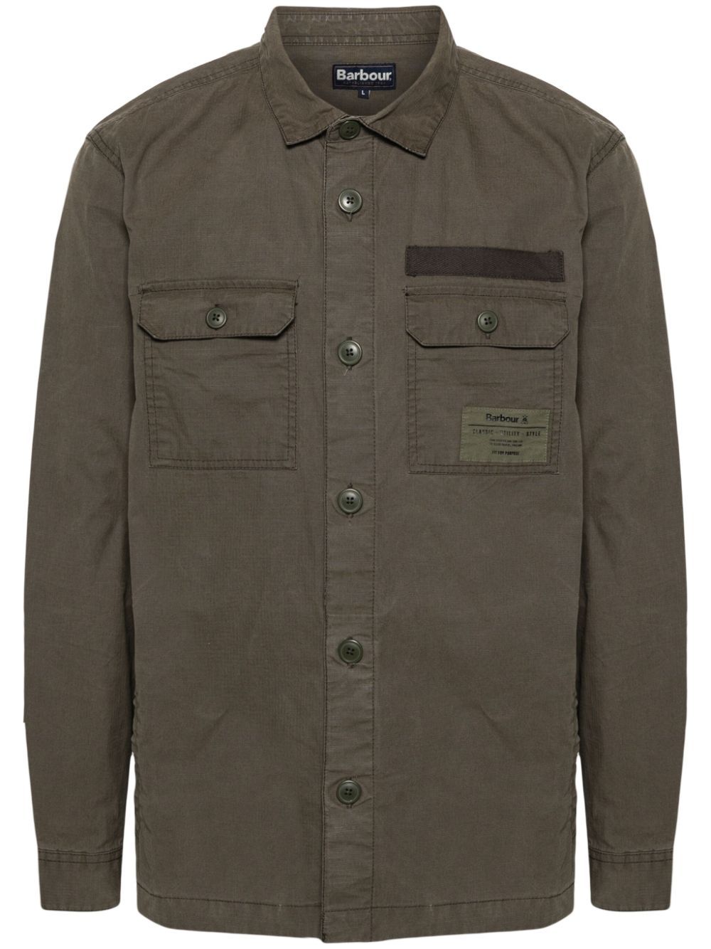 Shop Barbour Bidlam Ripstop Shirt In Green