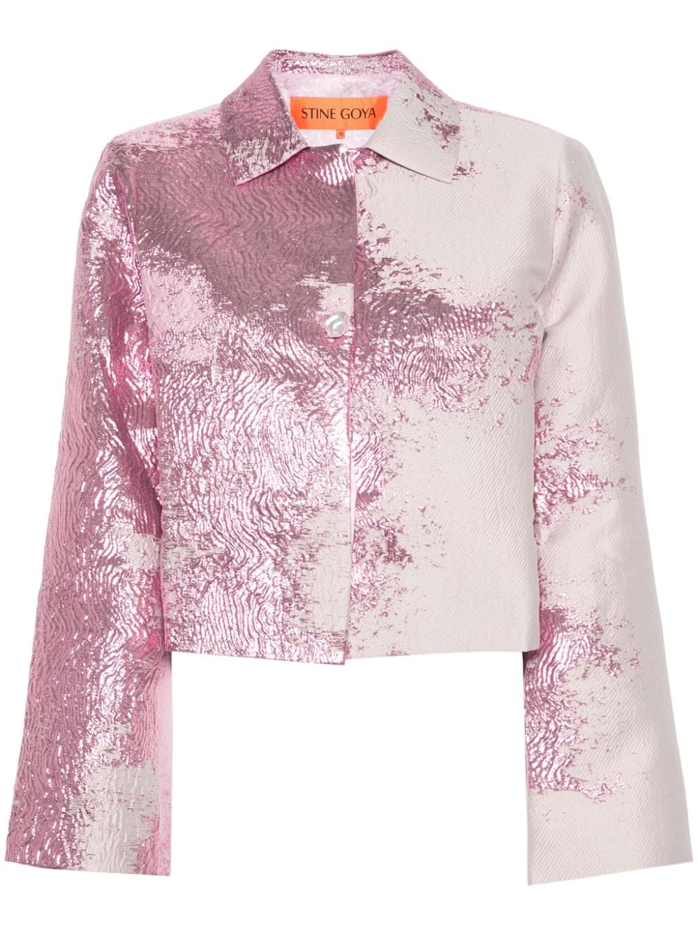 Stine Goya Sgkiana blazer met abstract patroon Roze