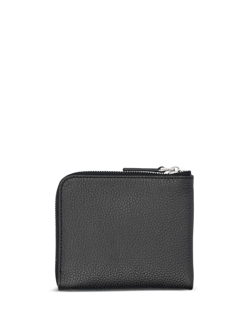 Shop Marni Logo-stitch Zipped Leather Wallet In 黑色