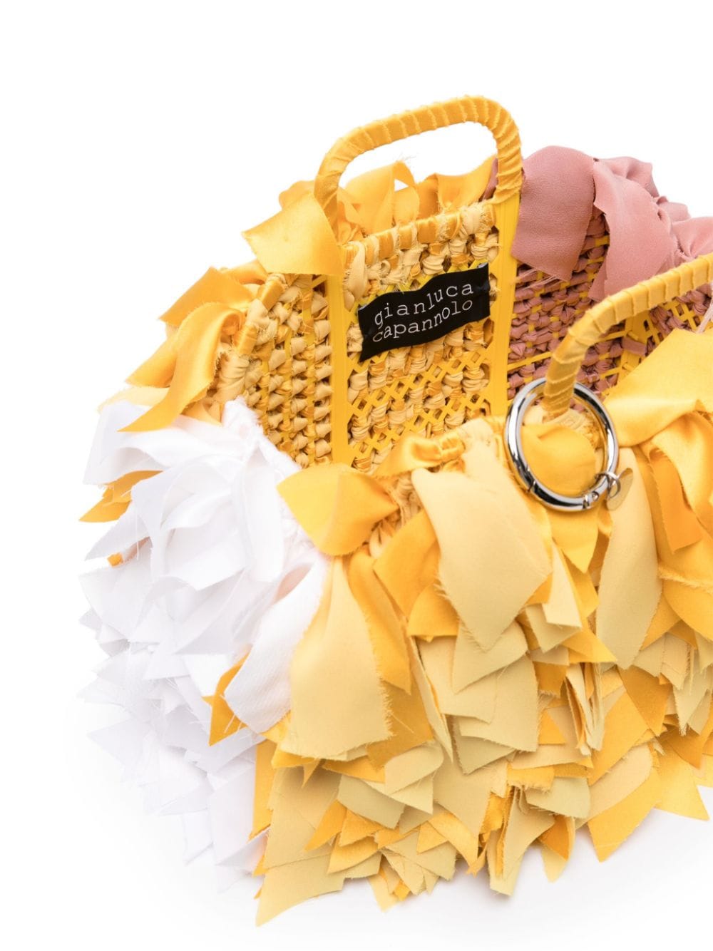 Shop Gianluca Capannolo Fringed Colour-block Tote Bag In Yellow