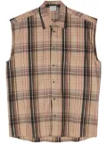 VTMNTS tarta-check flannel sleeveless shirt - Neutrals