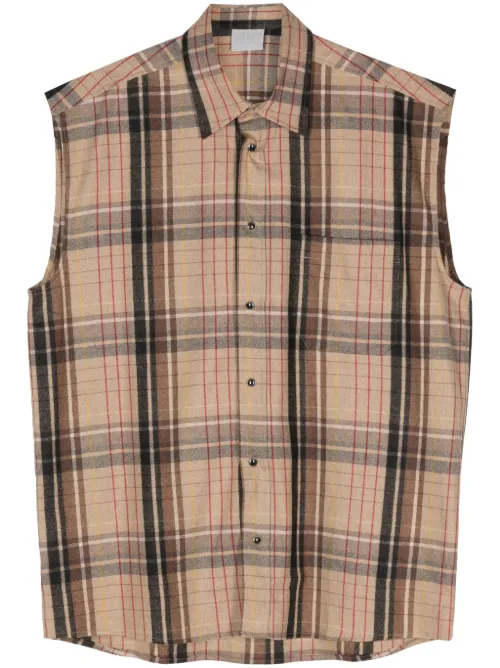 Chemise sans manches à motif tartan - VTMNTS - Modalova