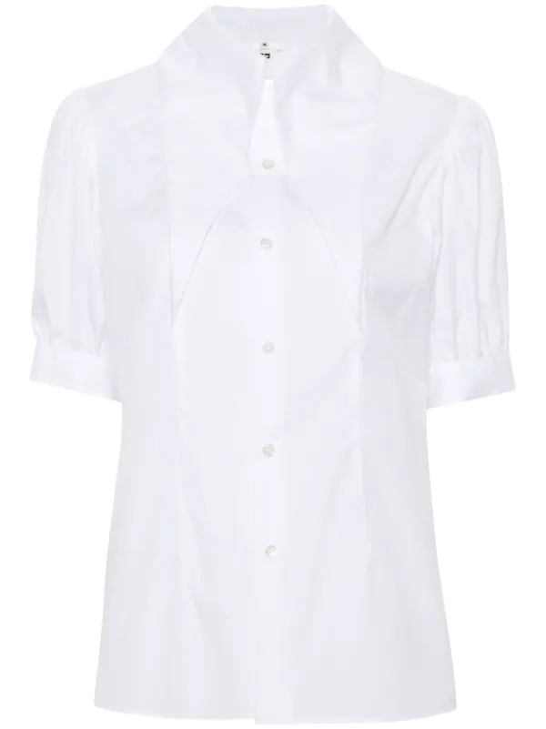 ノアールケイニノミヤ　パフスリーブ　ブラウス noir kei ninomiya ナイロンチュルパフスリーブブラウス[30-B020