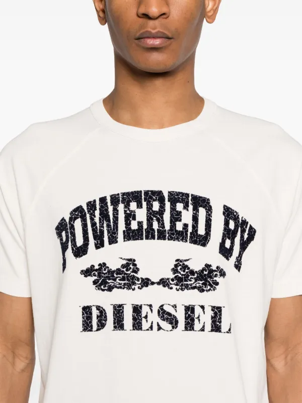 Men's T-shirt with puff-print logo | Black | Diesel