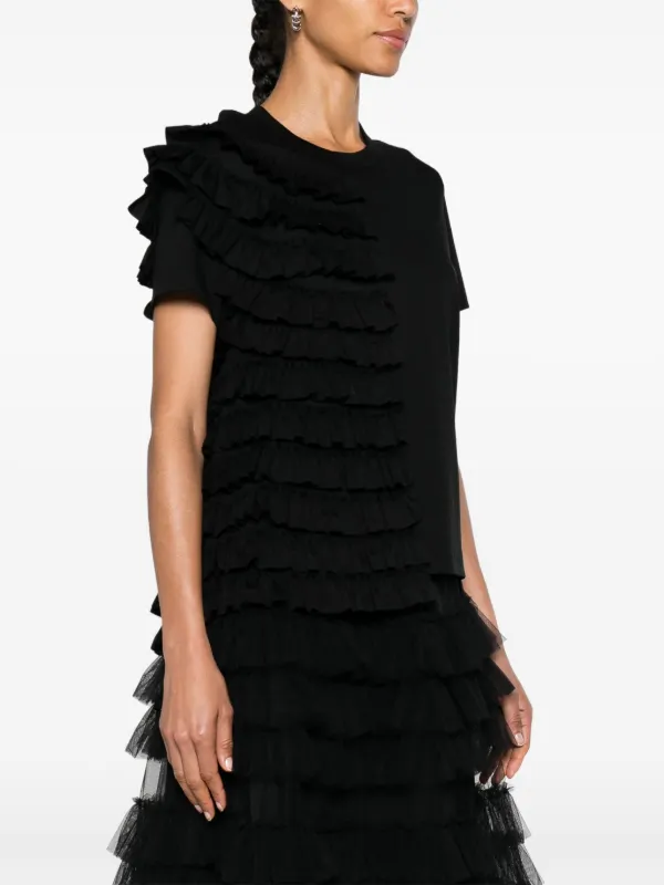 Noir Kei Ninomiya ラッフルレイヤーTシャツ | ブラック