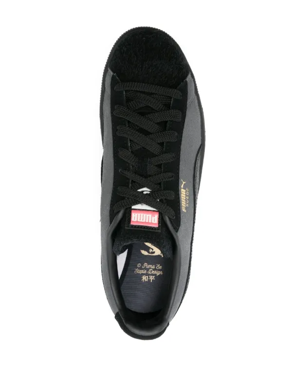 Puma classic black suede best sale