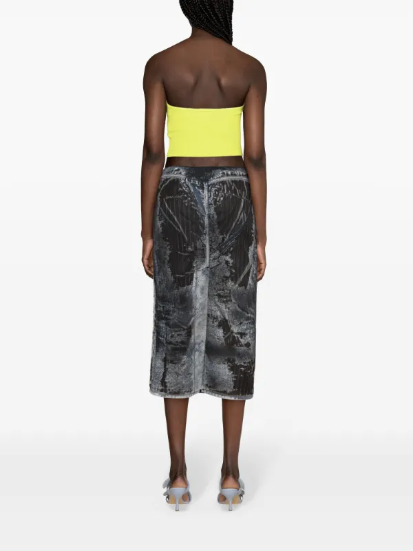 Diesel De-Pra-Fse1 Denim Midi Skirt | Black | FARFETCH