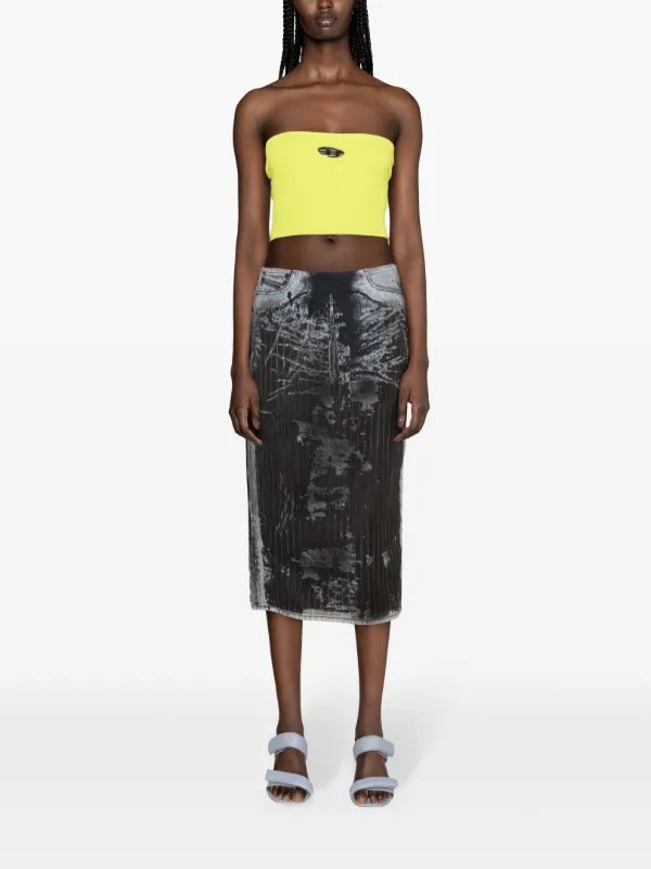 【送料&関税込】Diesel Skirt de-pra-fse1 Diesel De-Pra-Fse1 デニムスカート | ブラック | FARFETCH JP