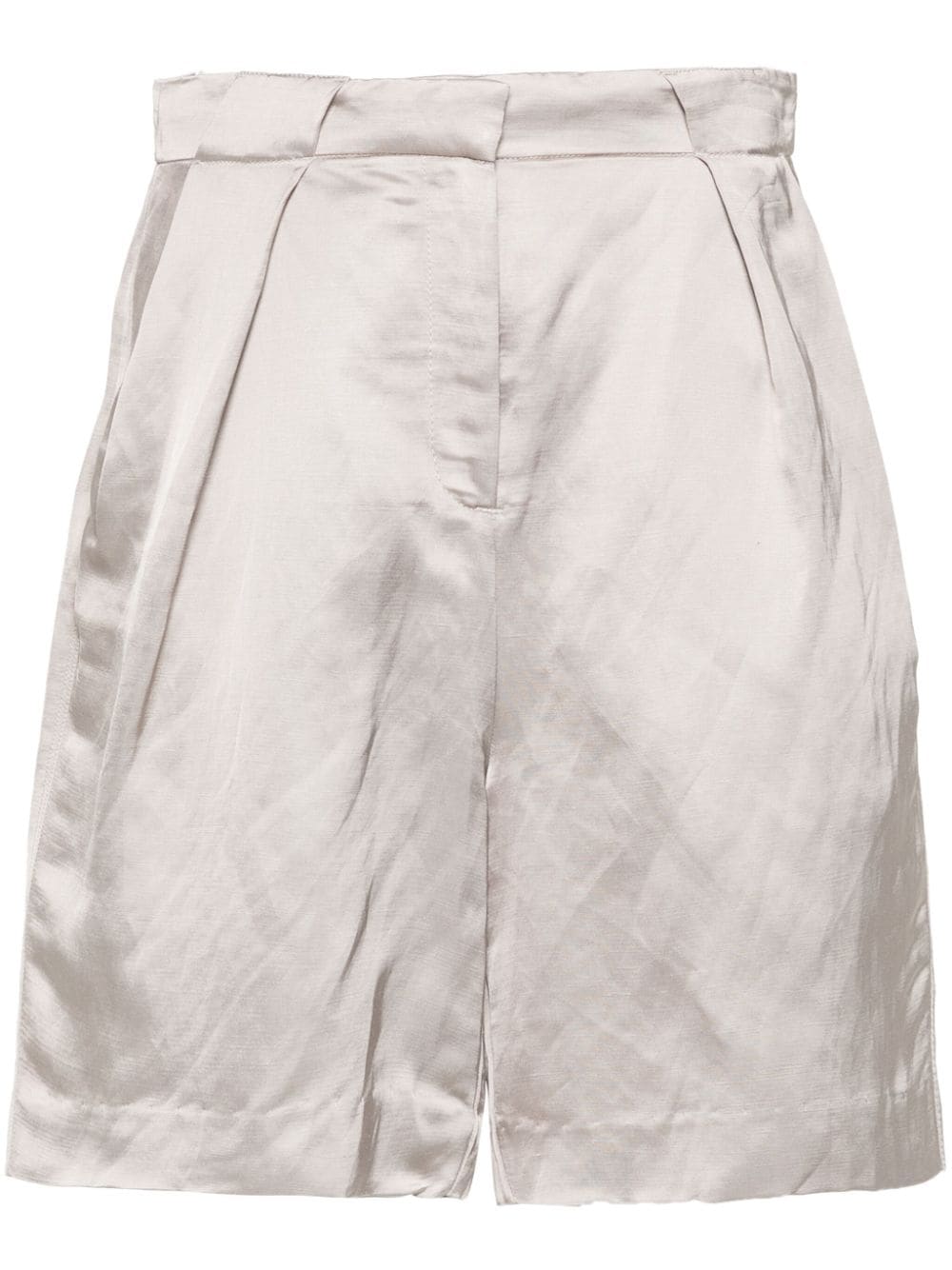 Shop Calvin Klein Satin Tailored Shorts In Grey